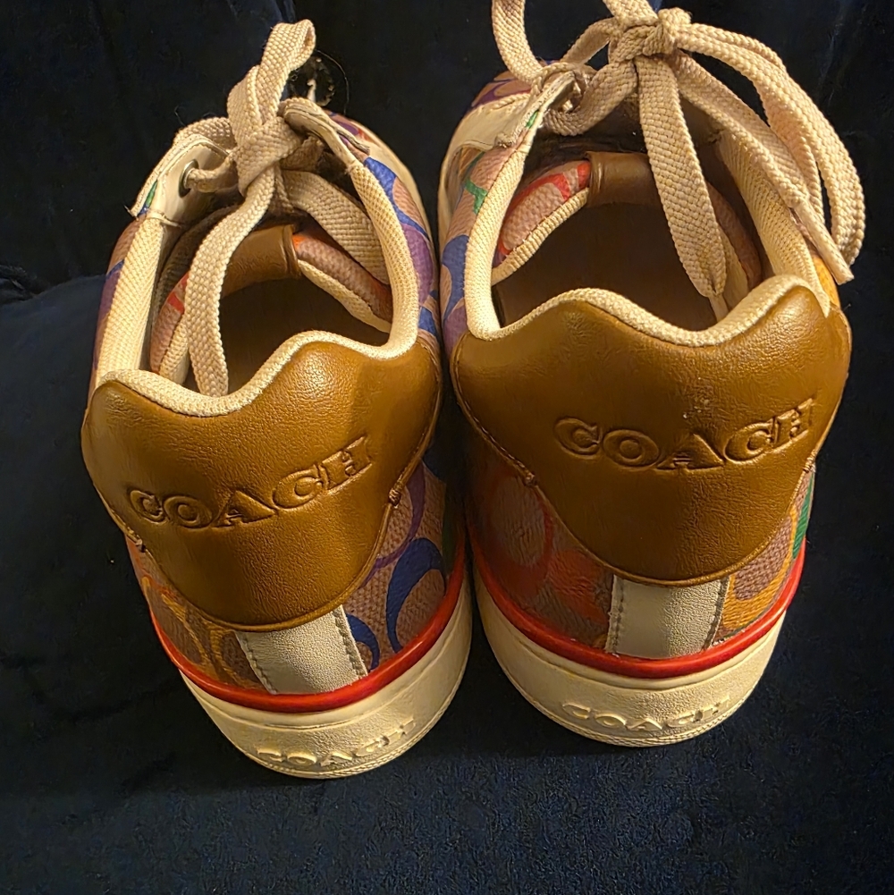 NWOT COACH Lowline Low Top Sneaker in Rainbow Signature Canvas Size US 10B - Picture 8 of 10